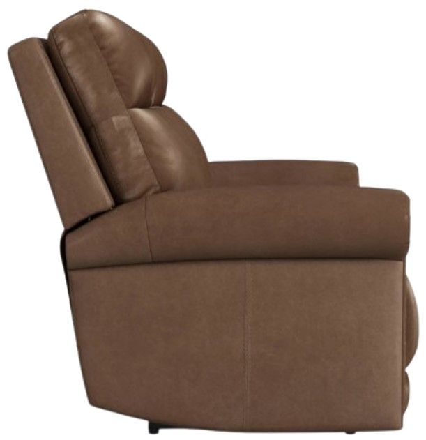 Flexsteel® Alexander Khaki Brown Power Reclining Loveseat with Console, Power Headrest and Lumbar-3