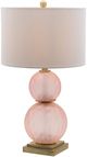 A & B Home Brass/Pink Globe Lamp-1