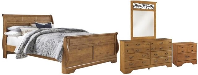 Signature Design by Ashley® Bittersweet 4-Piece Light Brown Queen Sleigh Bed Set-0