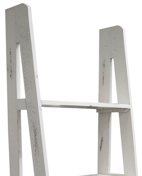 American Wholesale Furniture Nero White Ladder Bookcase-2