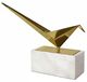 A & B Home Gold/White Close to You Small Marble Base Accent Statuary-0