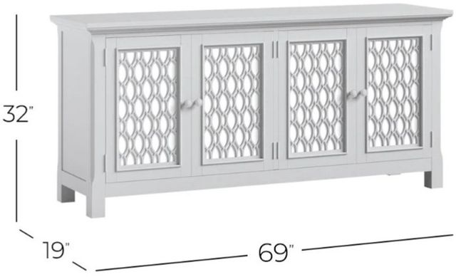 Jofran Inc. Isabella Blue 69" Mirrored Accent Cabinet-2