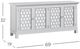 Jofran Inc. Isabella Blue 69" Mirrored Accent Cabinet-2