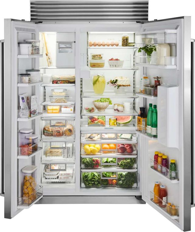 Sub-Zero® Classic Series 48" 28.4 Cu. Ft. Stainless Steel Built-In Side-by-Side Refrigerator//Freezer with Ice and Water Dispenser-2