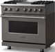 Viking® 5 Series 36" Damascus Gray Pro Style Dual Fuel (LP) Range with Polished Chrome Trim-3