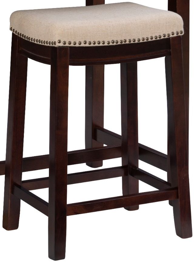 Linon Claridge 3-Piece Beige/Walnut Counter Table Set-1
