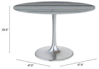 Zuo® Modern Star City Gray Dining Table with Steel Base-3