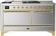 Ilve® Majestic III 60'' Stainless Steel Pro Style Dual Fuel Natural Gas Range with Solid Door and Brass Trim-0