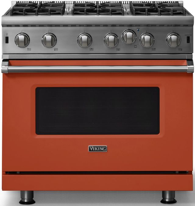 Viking® 5 Series 36" Spiced Cider Pro Style Natural Gas Range-0
