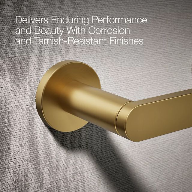 KOHLER® Composed® Vibrant Brushed Moderne Brass Pivoting Toilet Paper Holder-2
