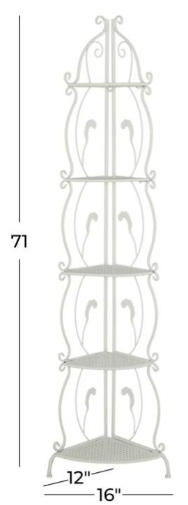 Deco Marche White Tall Folding Bakers Rack-3