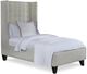 Century® Details Wing Bed Twin Fully Upholstered Wing Low Headboard Panel Bed-0