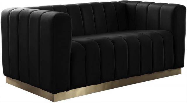 Meridian Furniture Marlon Black Velvet Loveseat-0