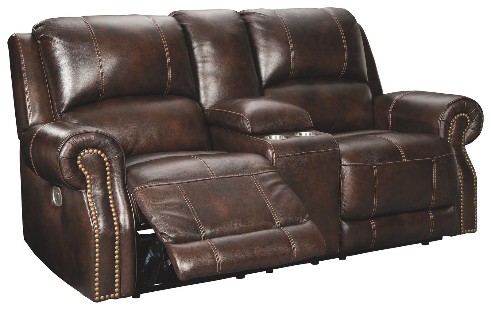 Signature Design by Ashley® Buncrana Chocolate Power Reclining Loveseat