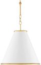 Currey & Company Pierrepont Gesso White/Contemporary Gold Leaf Small Pendant Lighting-1