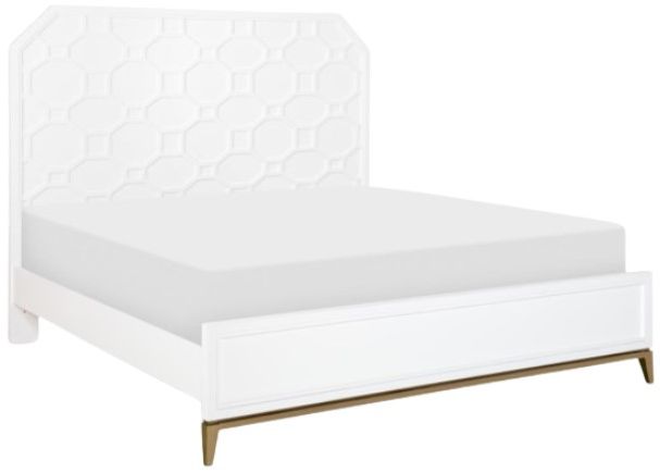 Legacy Classic Chelsea by Rachael Ray Bright White Lattice Queen Panel Bed-0