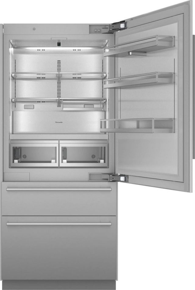 Thermador® Freedom® Masterpiece® 36 in. 18.7 Cu. Ft. Stainless Steel Built In Counter Depth Bottom Freezer Refrigerator-1