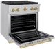 ZLINE Autograph Edition Paramount 30" Satin Stainless Steel Pro Style Dual Fuel Range with Champagne Bronze Accents-3