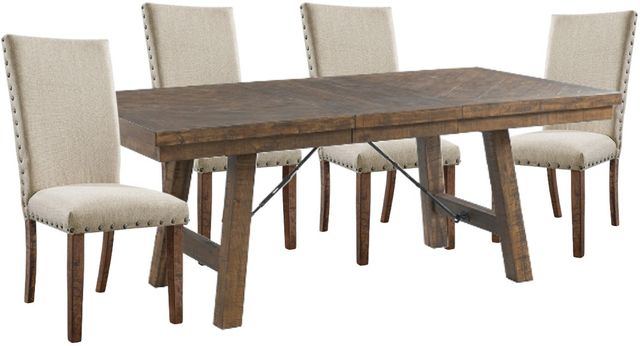 Elements International Jax 5-Piece Cherry/Cream Dining Set-0