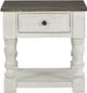 Signature Design by Ashley® Havalance Gray End Table with White Base-1