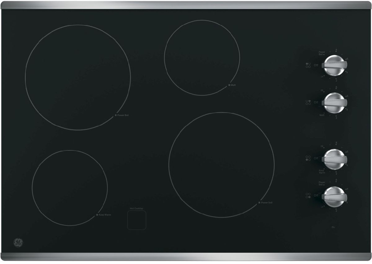 GE® 30" Stainless Steel Electric Cooktop