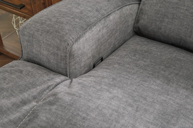 Signature Design by Ashley® Coombs Charcoal Reclining Loveseat with Console-3