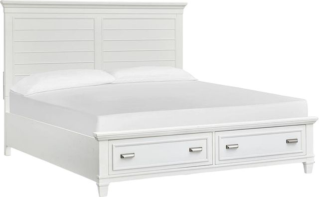 Magnussen Home® Charleston White Dove King Panel Storage Bed-0