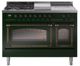Ilve® Nostalgie II Noblesse 48'' Emerald Green Pro Style Dual Fuel Range with Burnished Trim-0