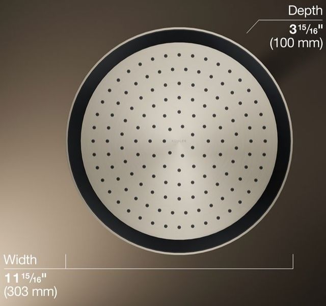 KOHLER® Statement® Vibrant Brushed Nickel 1.75 GPM Round 12" Single-Function Rainhead-3