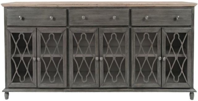 Jofran Inc. Aurora Hills Bisque/Brushed Gray 6-Door Accent Chest-1
