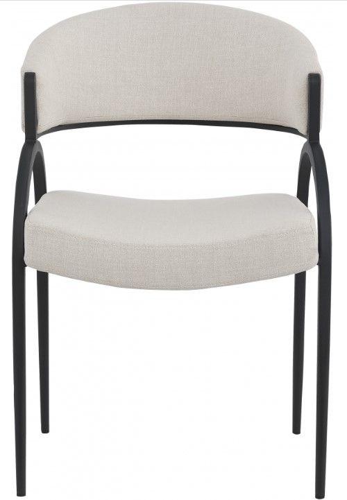 Meridian Furniture Privet Beige/Matte Black Dining Chair-1