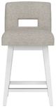 HH2 Home Uniquely Yours Oatmeal/Pure White Swivel Stool with Key Back-4