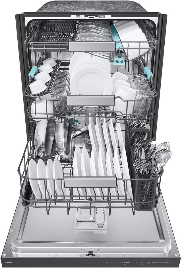 Samsung 24" Fingerprint Resistant Matte Black Steel Top Control Built In Dishwasher-3