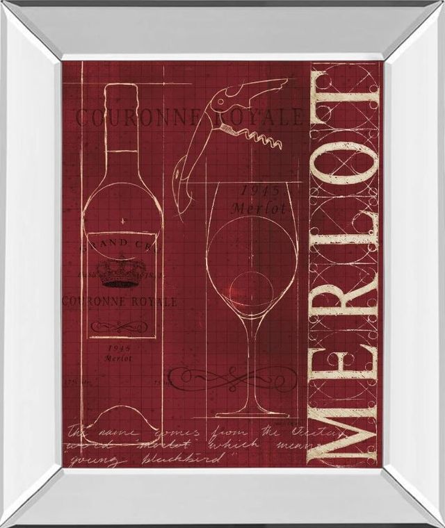 Classy Art Red Wine Blueprint Il by Marco Fabiano Mirror Mirror Framed Wall Art-0