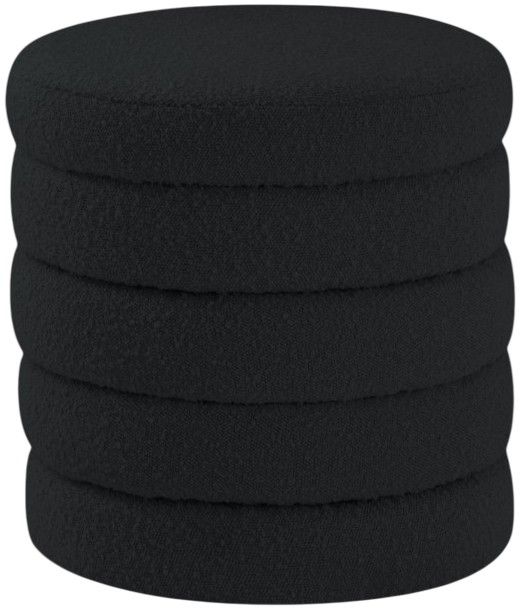 Meridian Furniture Aphia Black Upholstered Ottoman/Stool-0