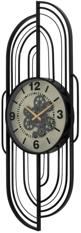 YHD Dark Metal Modal Modern Gear Clock-2