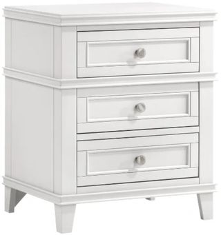 Bernards Nova II White 3-Drawer Nightstand with USB