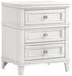 Bernards Nova II White 3-Drawer Nightstand with USB-0