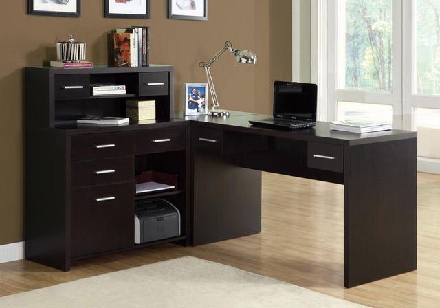 Monarch Specialties Inc. Espresso L Shaped Corner Desk-3