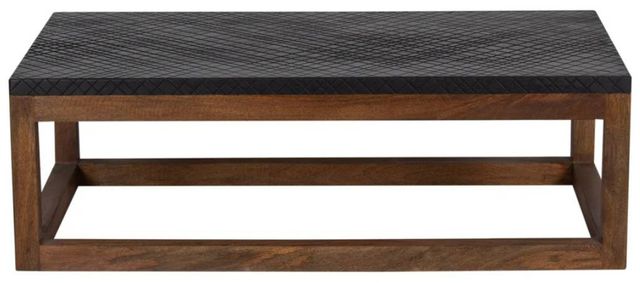 Porter International Designs Skamania Black Coffee Table with Walnut Base-1