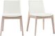 Moe's Home Collection Deco 2-Piece Cream White PVC Oak Dining Chair Set-4