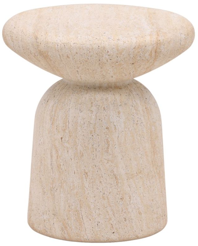 Dovetail Furniture Marcellus Faux Travertine Concrete Outdoor End Table-0