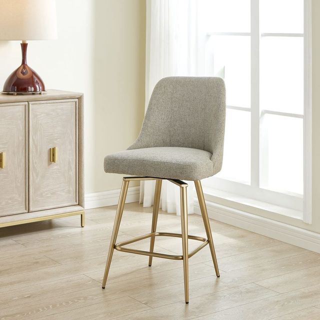 Uttermost® Bramwell Heathered Taupe Upholstered Counter Stool-1
