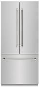 ZLINE Autograph Edition 36 " 19.6 Cu. Ft. Stainless Steel Interior and Polished Nickel Helix Handles French Door Built-In Bottom Freezer Refrigerator with Water Dispenser and Ice Maker-0