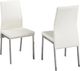 Brassex Inc. Amber 2-Piece Chrome/White Dining Chair Set-2