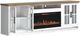 Legends Home Hampton Barnwood/Jasmin White 96" Fireplace Console-0