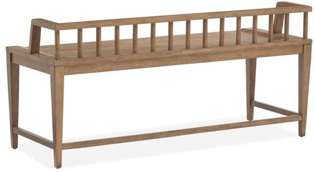 Magnussen Home® Lindon Belgian Wheat Arm Bench with Low Back-2