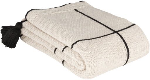 Surya Fleck Beige/Black 50"x60" Throw Blanket-2