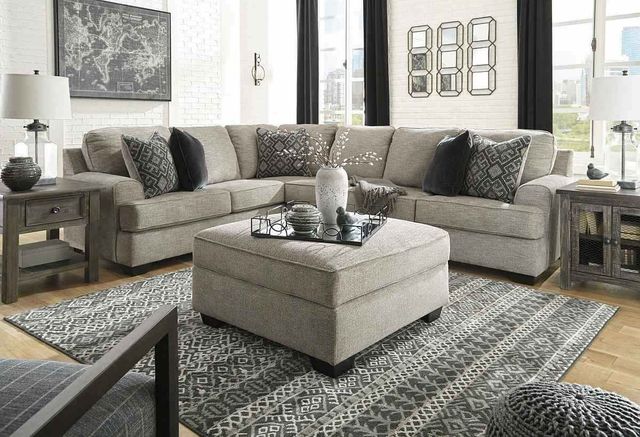 Signature Design by Ashley® Bovarian 2-Piece Stone Sectional with Ottoman-3