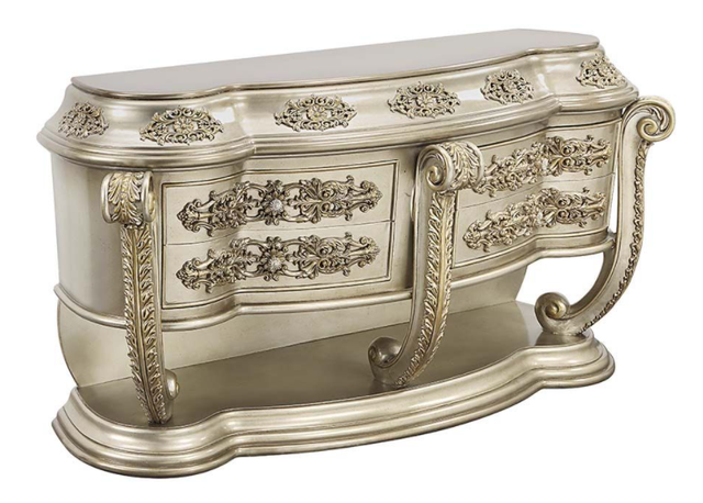 white christmas dresses White Chanor Champagne Glass Top 6-Drawer Dresser – FURNY